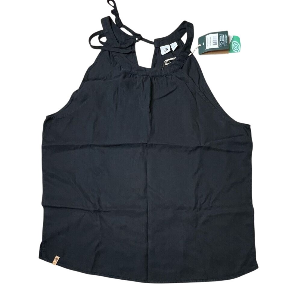 Tentree Delta Halter Style Tank Black Tencel Sleeveless Top sz Large NWT - Picture 2 of 11